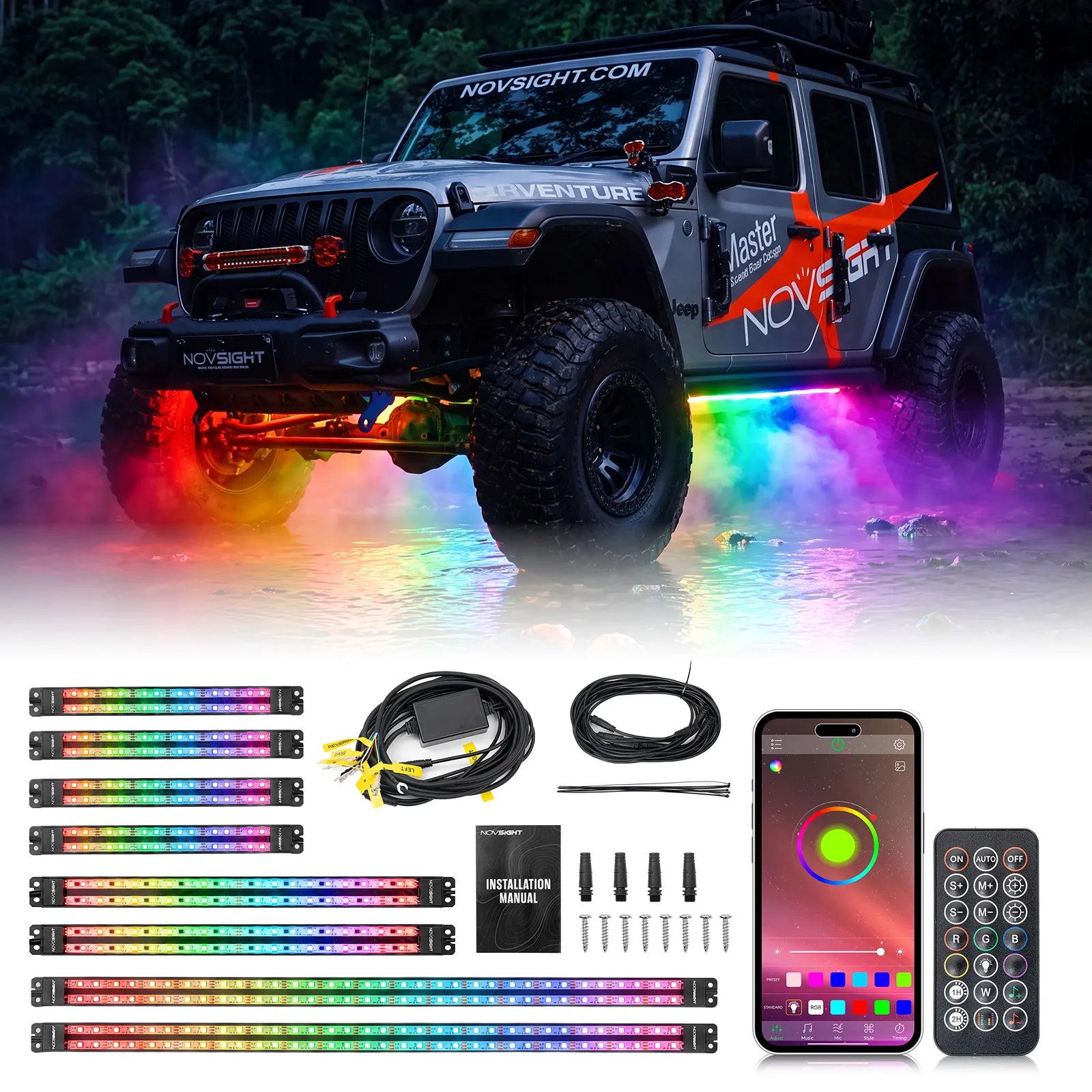 RGB Rock Light Kit product photo from Novsight